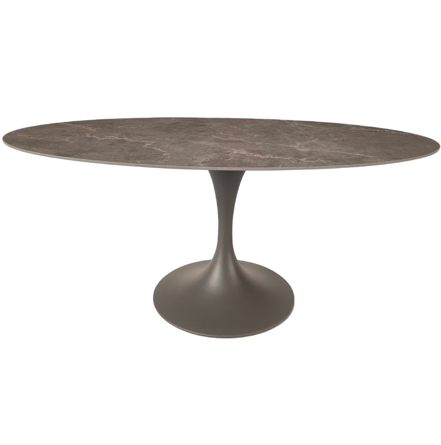 Sutton Oval Dining Table – Latte Stone Ceramic