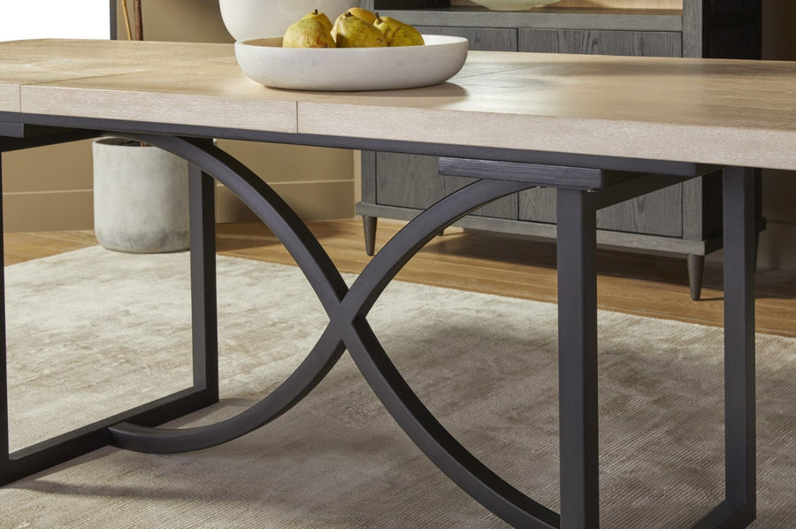 Tranquillity Extending Dining Table with Metal Base – 204–260 cm