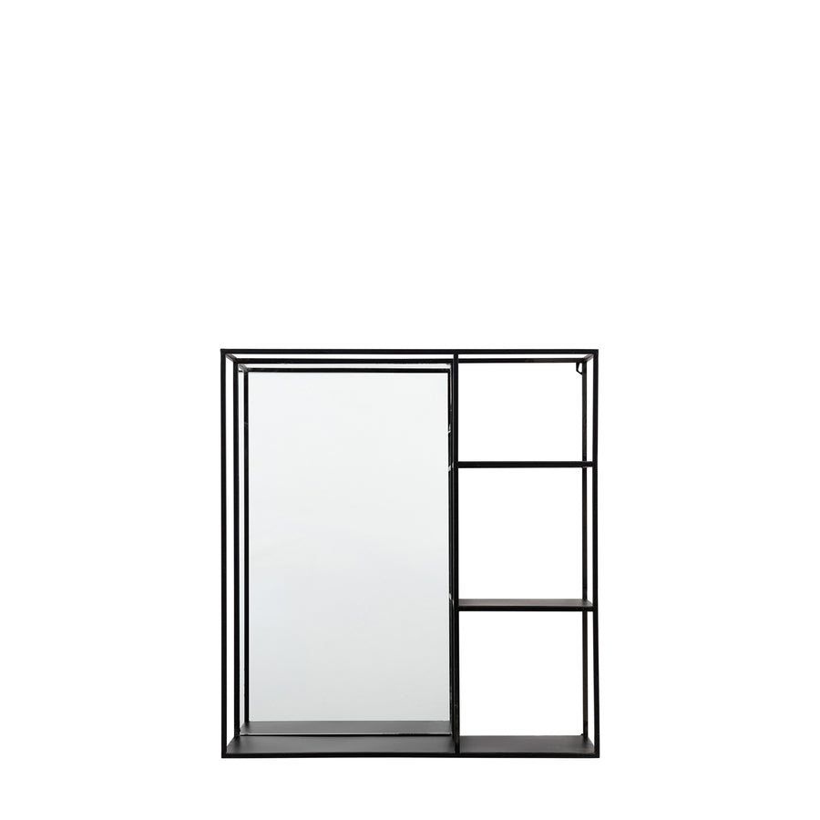 Bassan Mirror Shelf Black 600x120x650mm