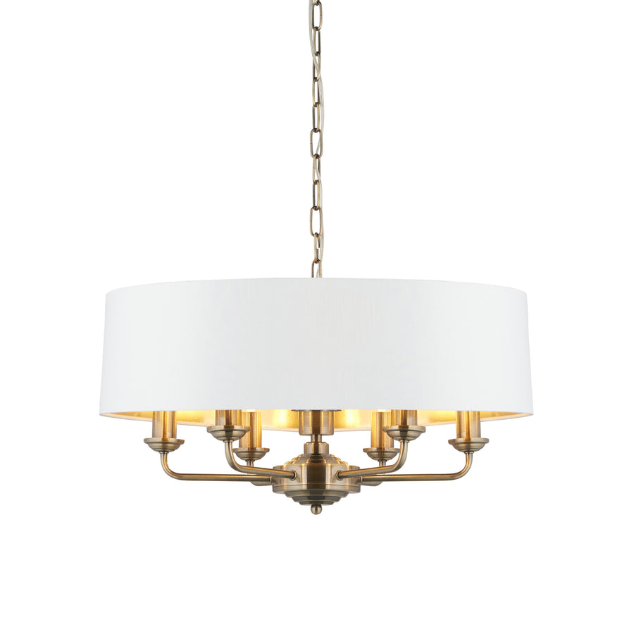 Highclere 6 Pendant Light Antique Brass 350-1740mm