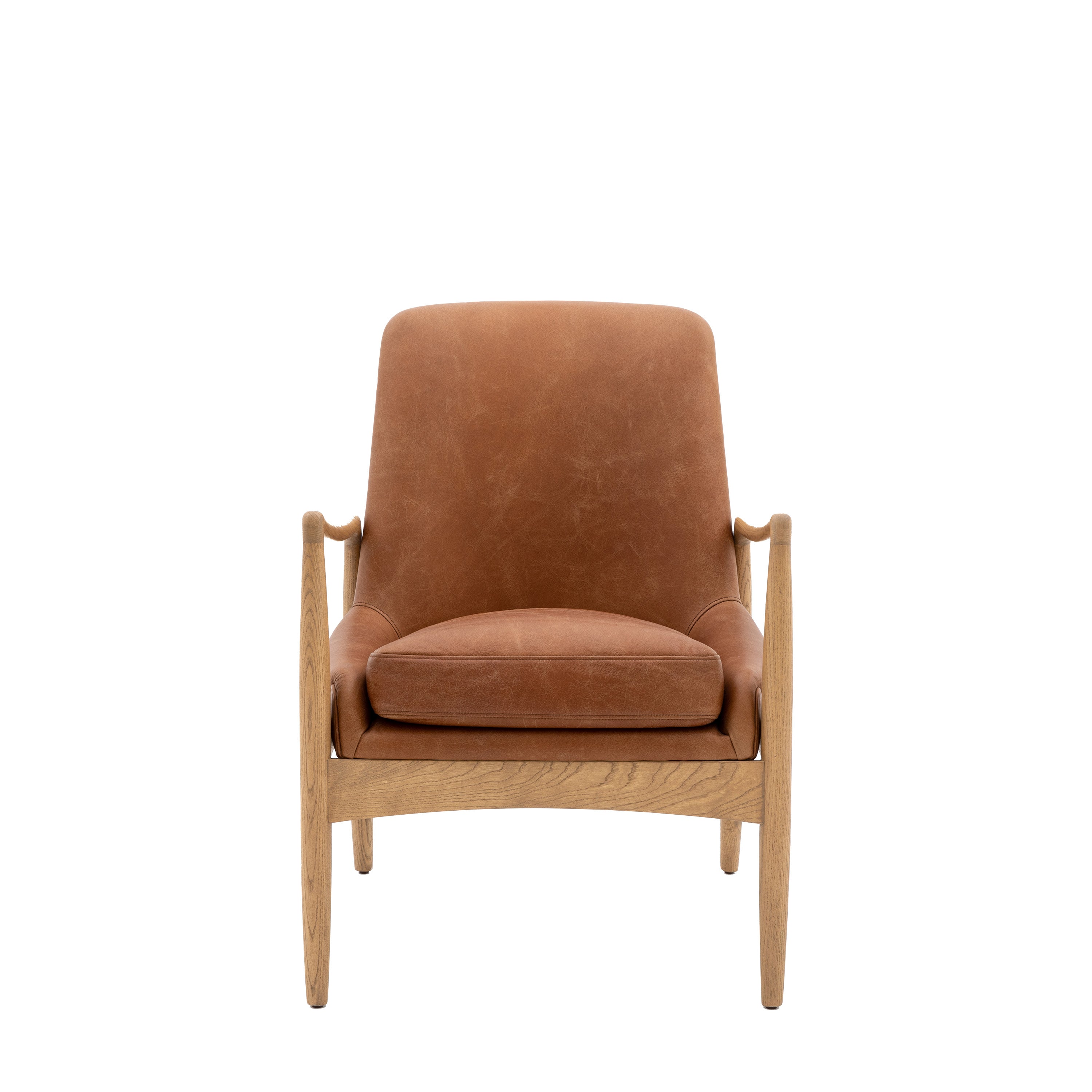 Carrera Armchair Brown Leather 685x720x820mm