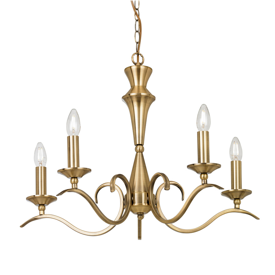 Kora 5 Pendant Light Antique Brass