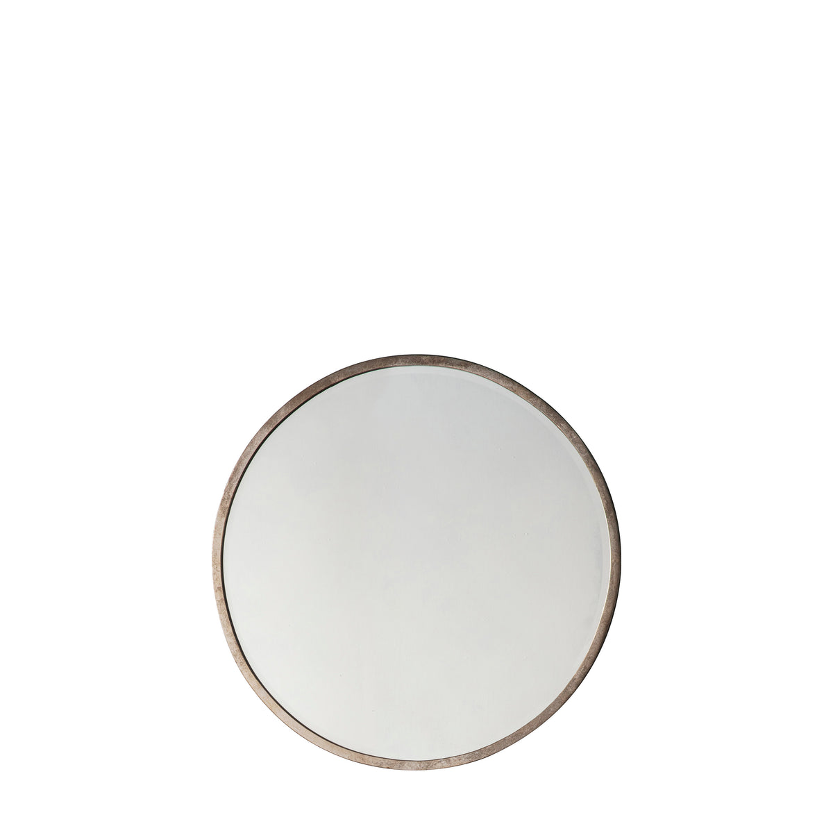 Higgins Round Mirror Antique Silver 600x600mm