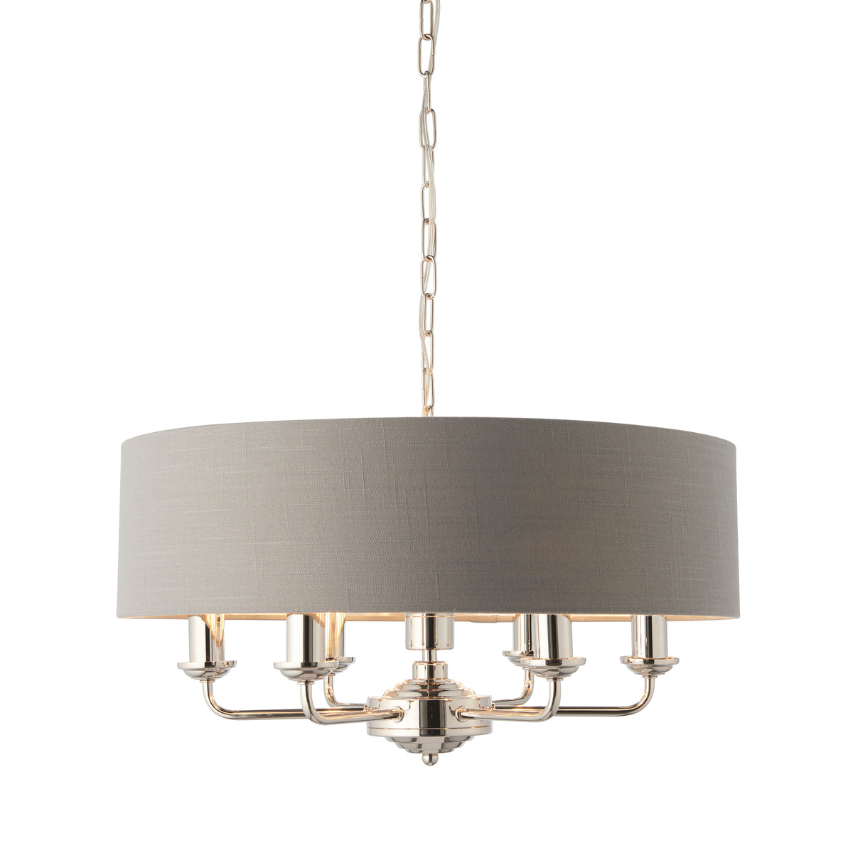 Highclere 6 Pendant Lght Nckl & Chrcoal 350-1200mm