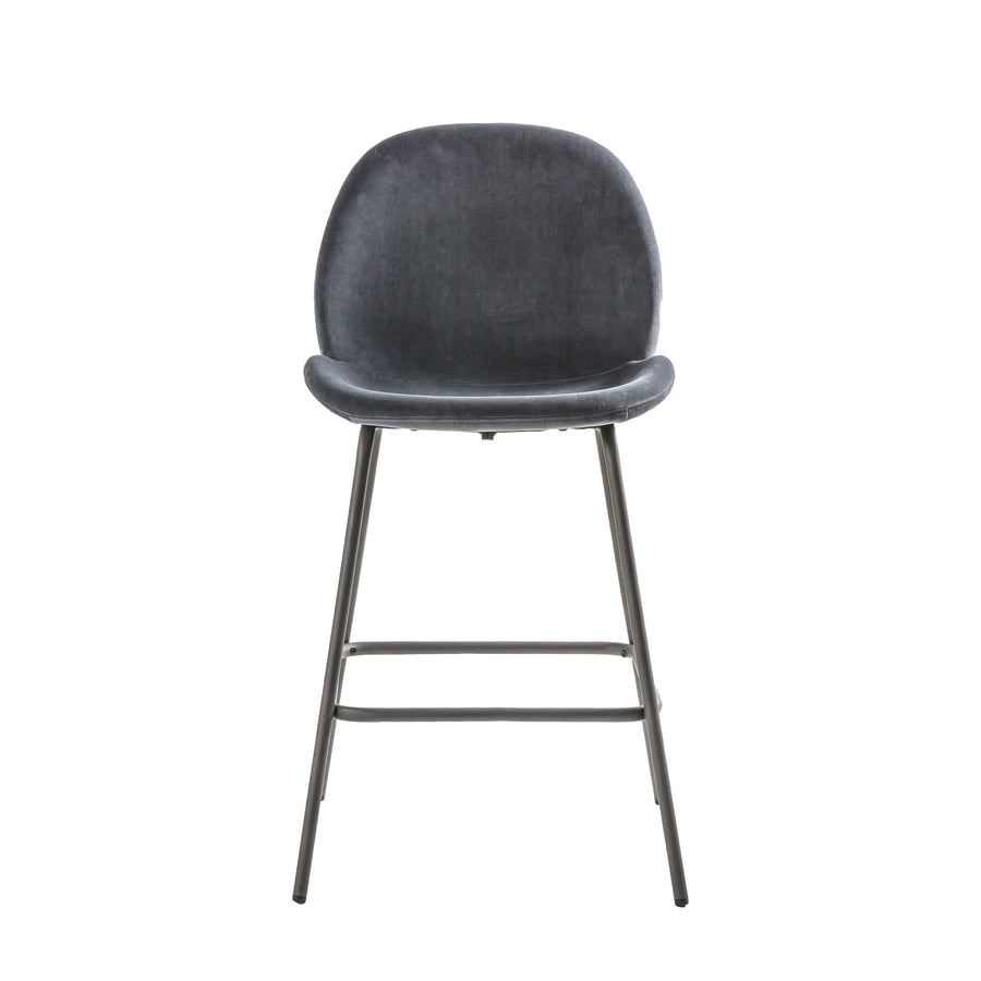 Flanagan Stool Grey Velvet (2pk)
