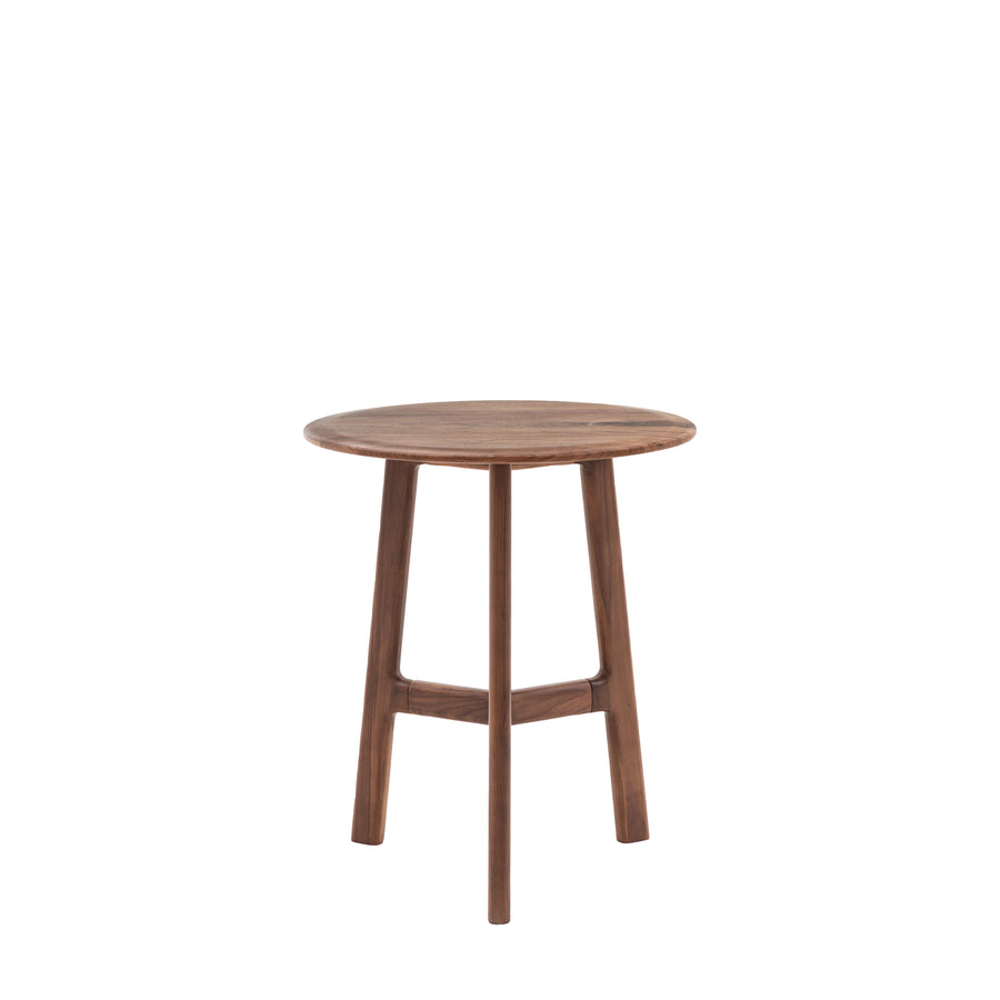 Madrid Round Side Table Walnut 500x500x575mm