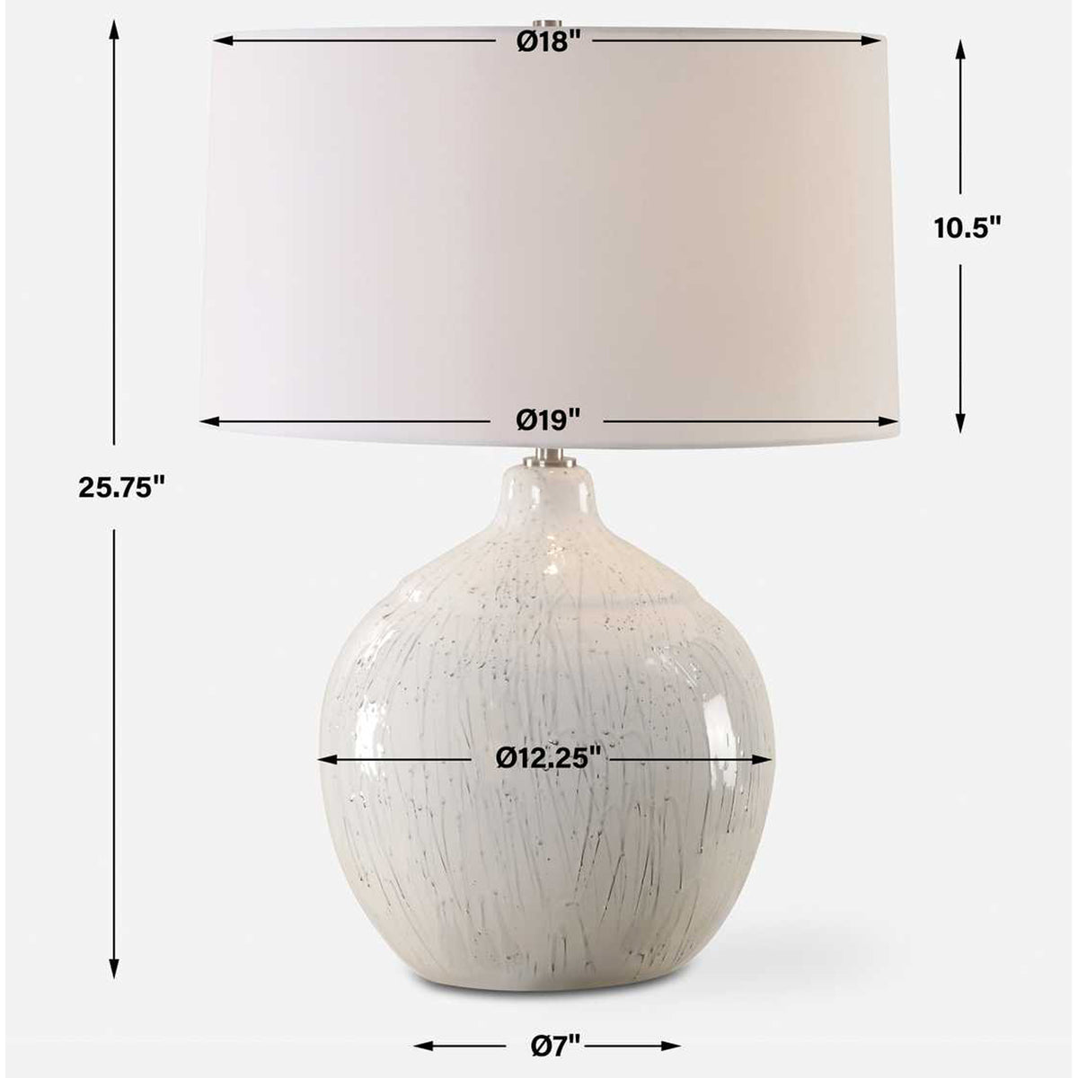 Dribble White Glaze Table Lamp