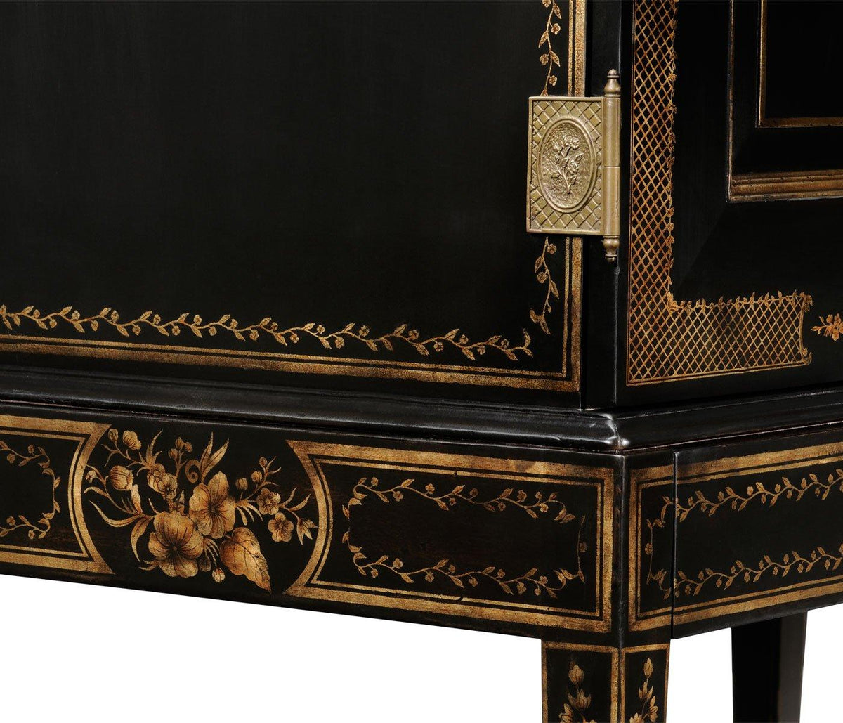 Formal Black and Gold Drinks Cabinet