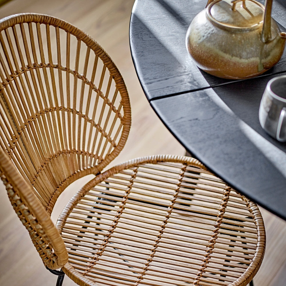 Peron Oak Round Dining Table - Black