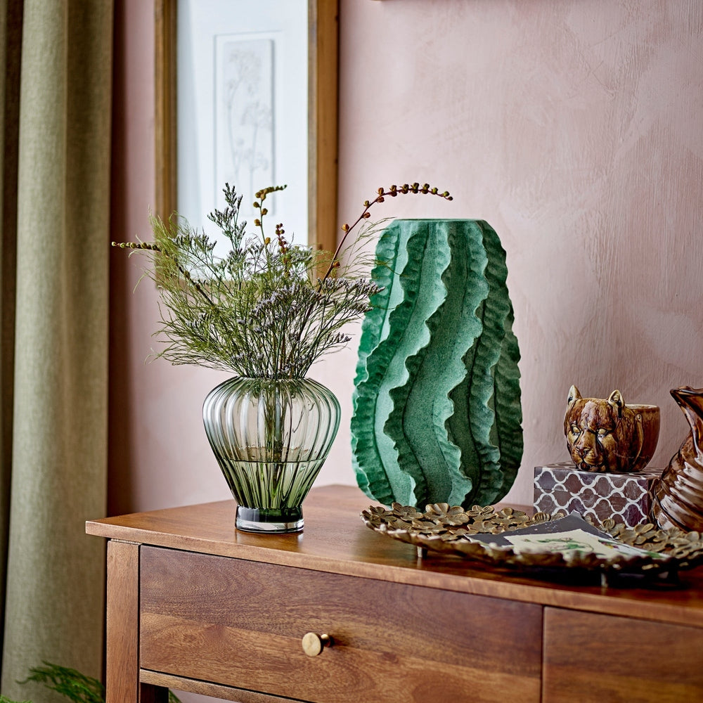 Natika Decorative Vase - Green Terracotta