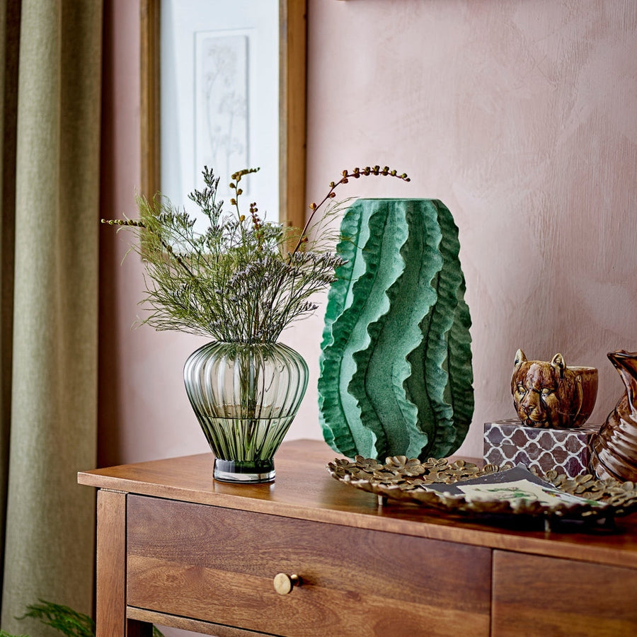 Natika Decorative Vase - Green Terracotta