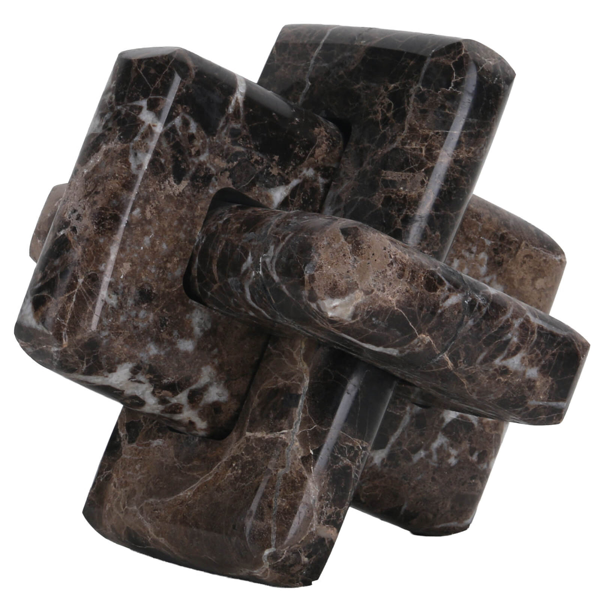 Loop Sculpture – Coffee Marble, Large