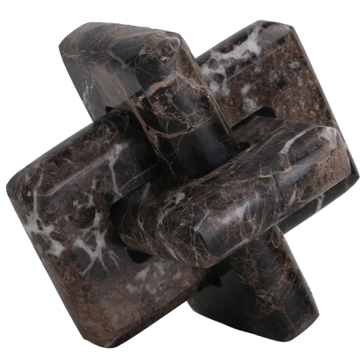 Loop Sculpture – Coffee Marble, Large