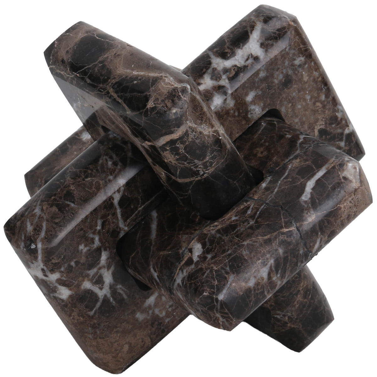Loop Sculpture – Coffee Marble, Large