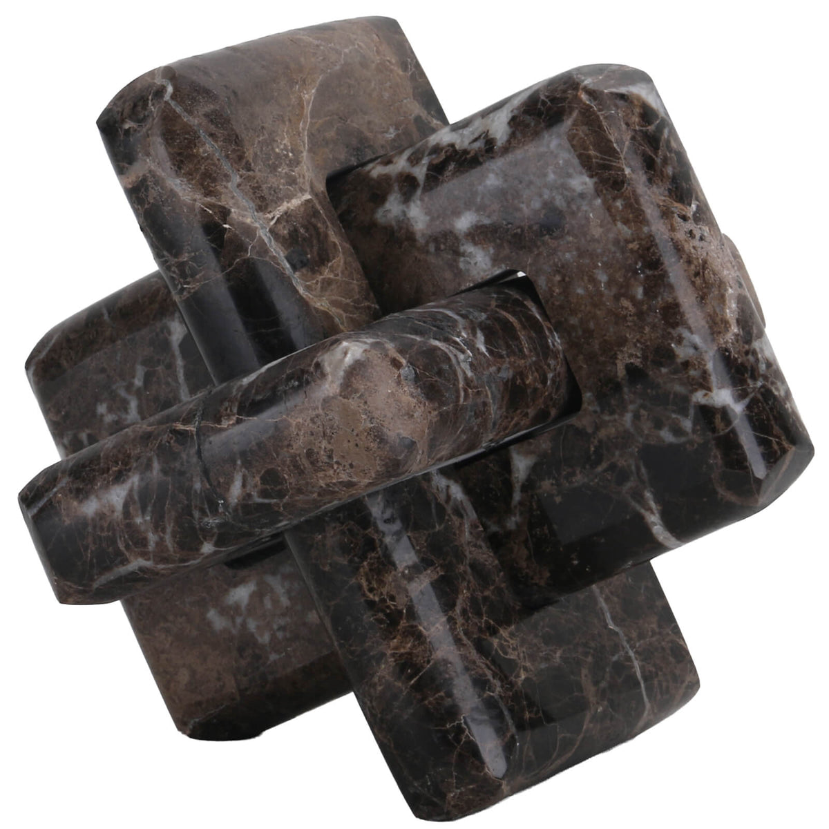 Loop Sculpture – Coffee Marble, Large
