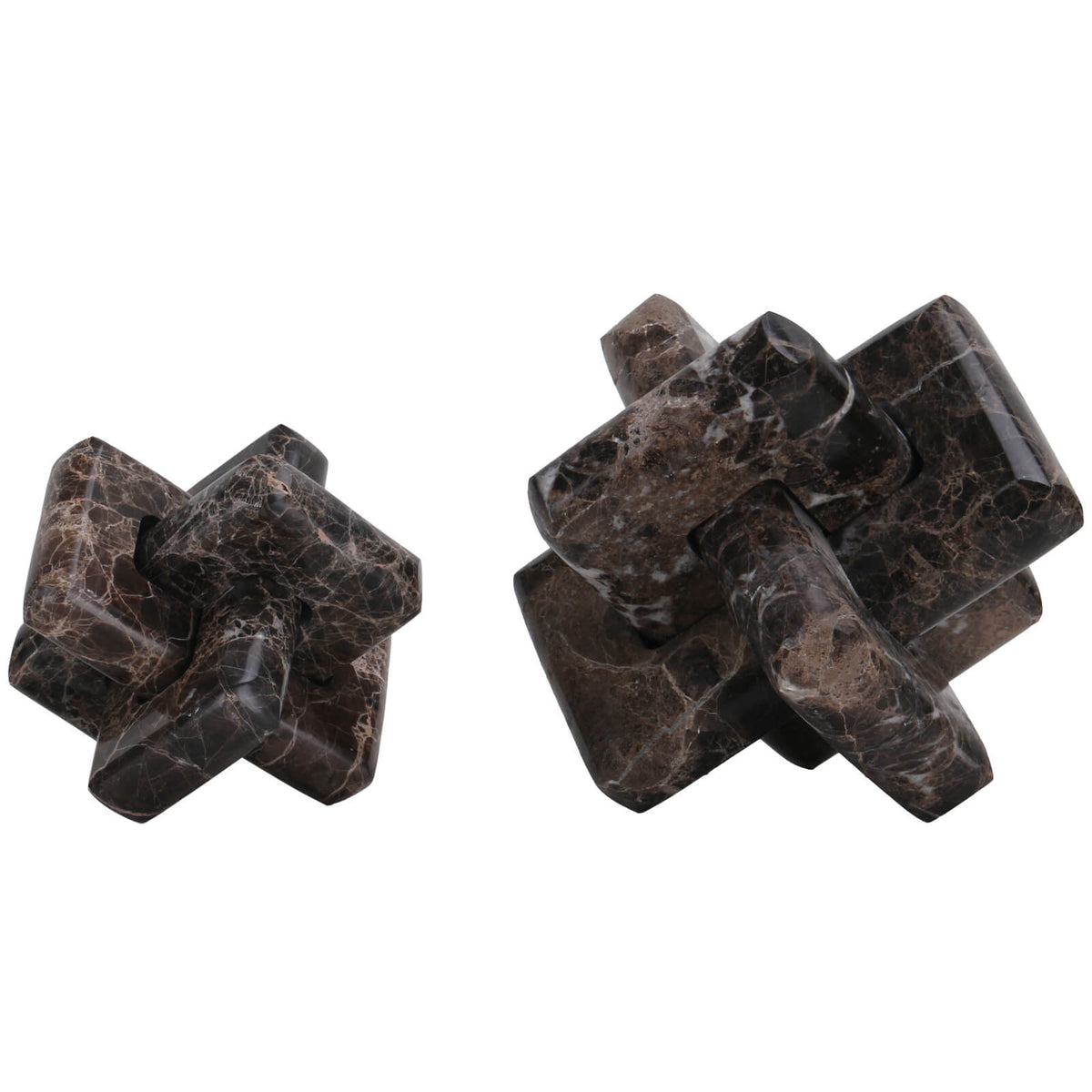 Loop Sculpture – Coffee Marble, Large