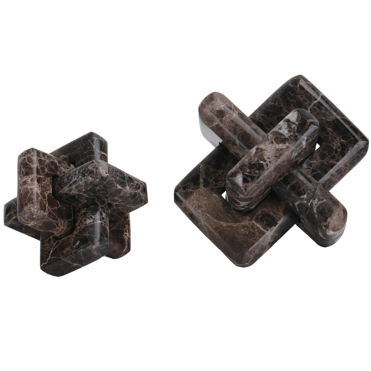 Loop Sculpture – Coffee Marble, Large