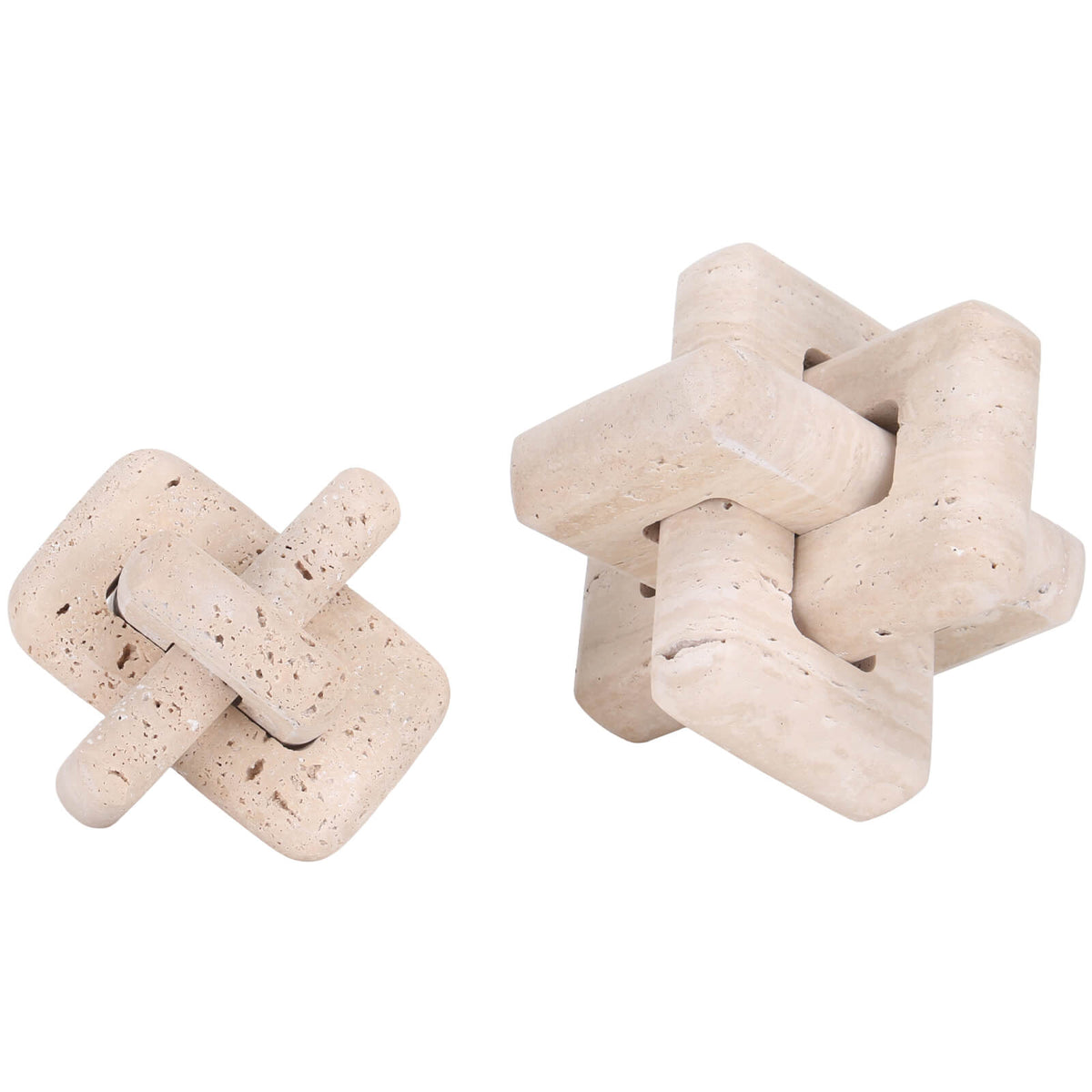 Loop Sculpture – Beige Stone, Large