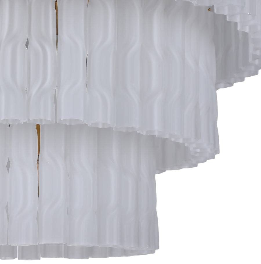 Twisted Frost Glass Chandelier – Large