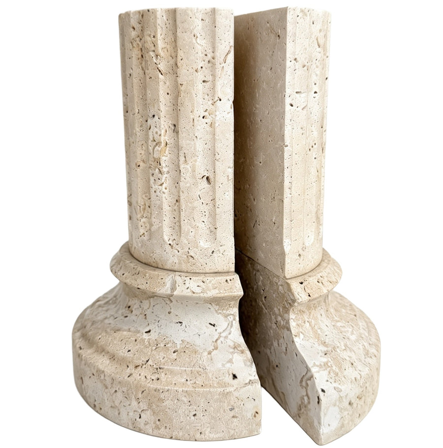 Lachlan Pillar Bookend – Travertine, Single