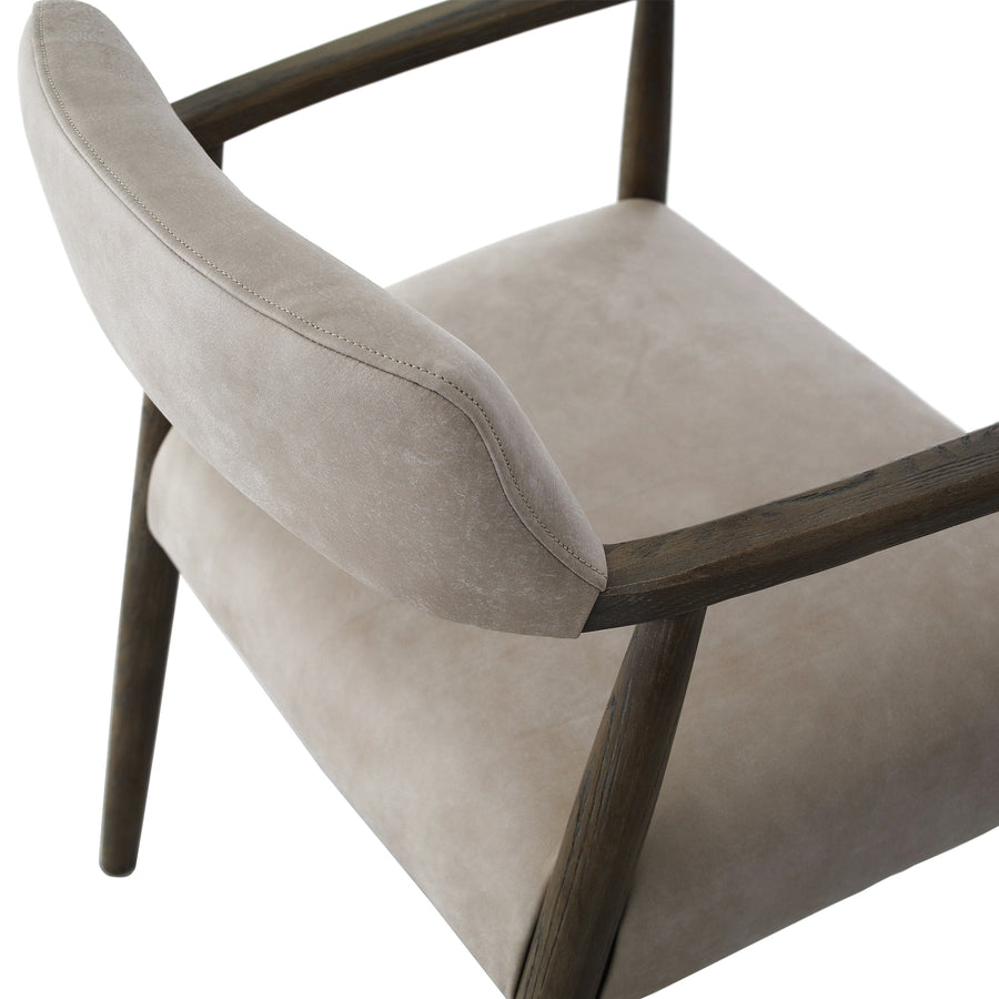 Stonehouse Taupe Italian Leather Dining Chair