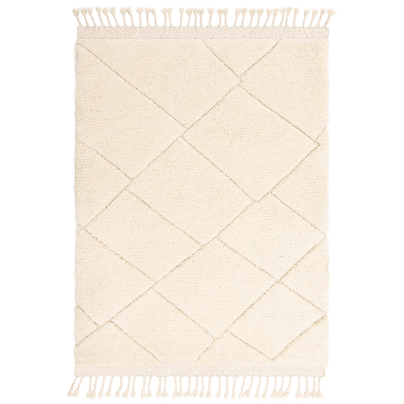Fes berber-style boho rug in neutral tones on a plain background