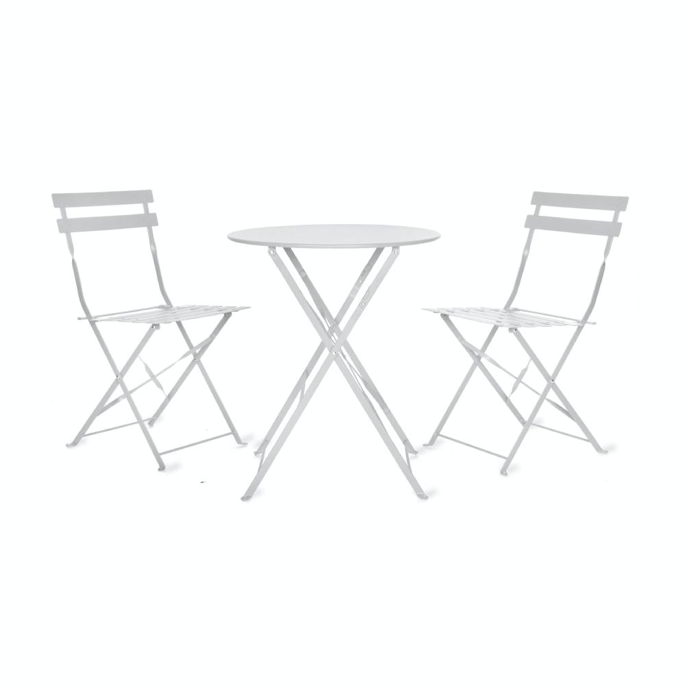 Folding Bistro Table & Chair Set - Chalk