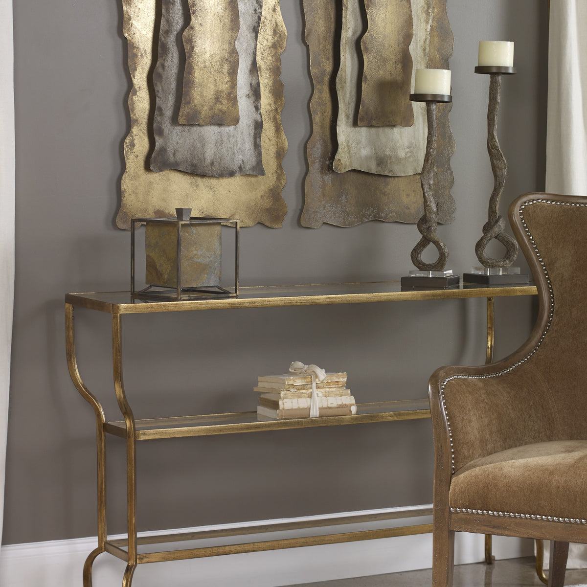 Deline Console Table – Gold