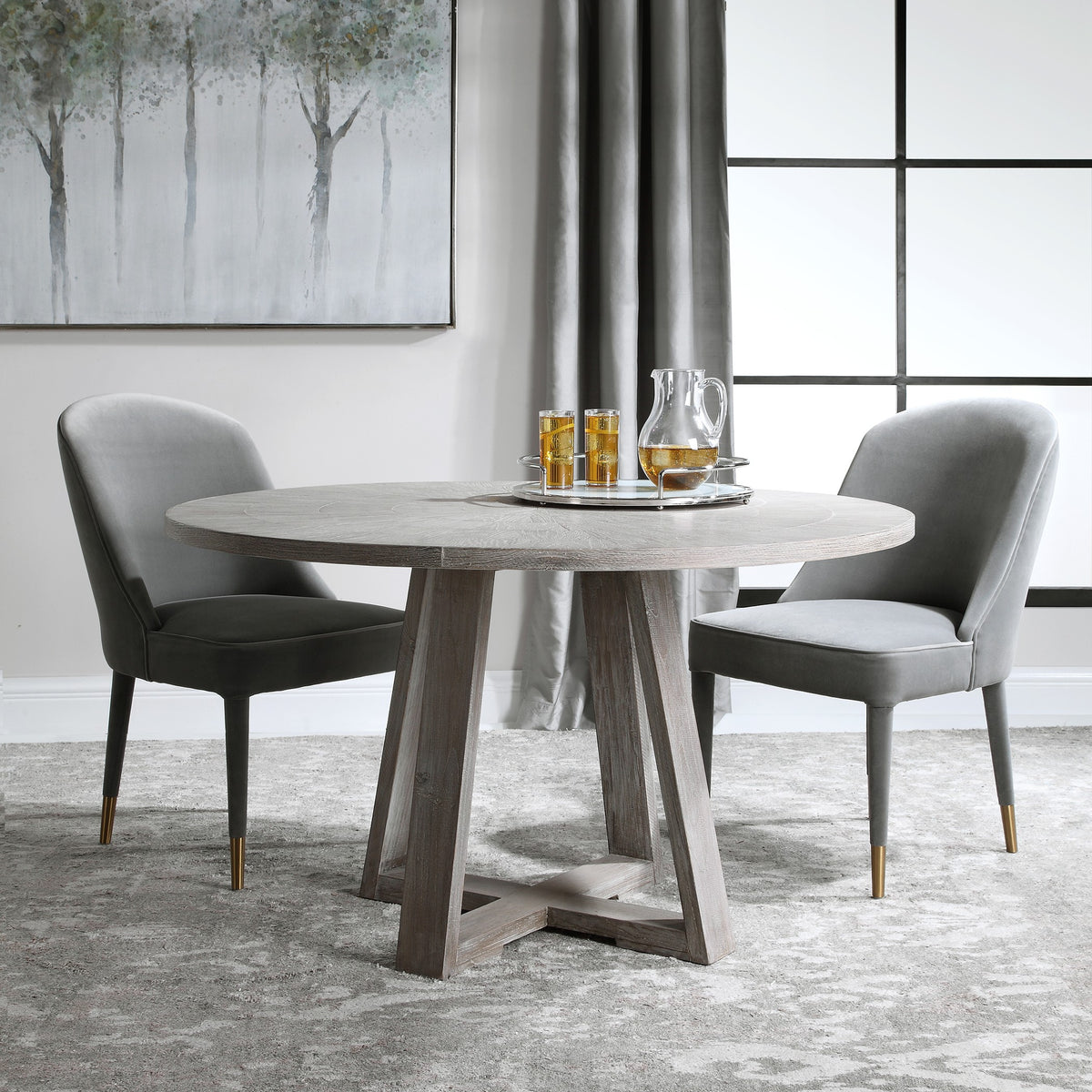 Gidran Grey Dining Table – 132cm