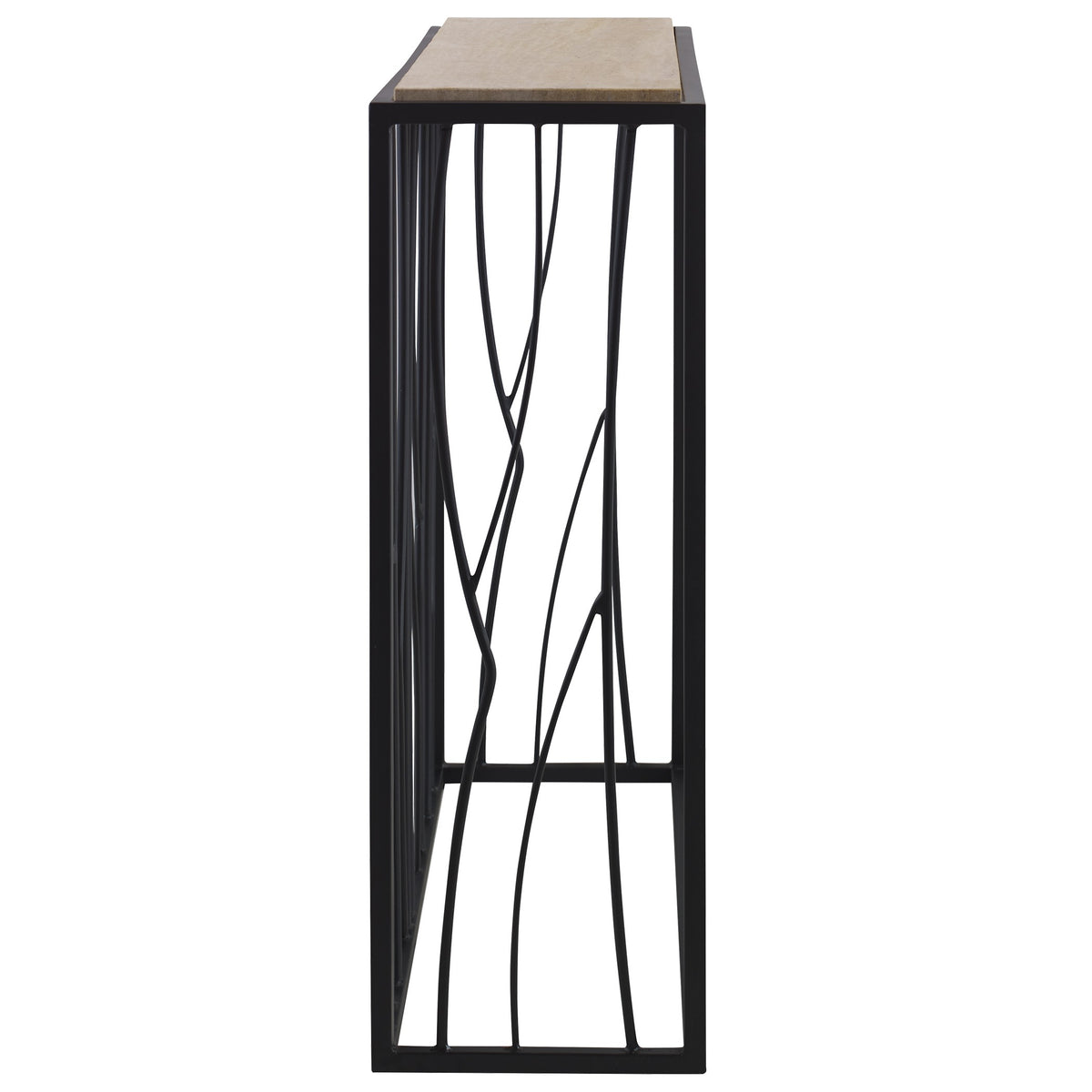 Reed Travertine Console Table