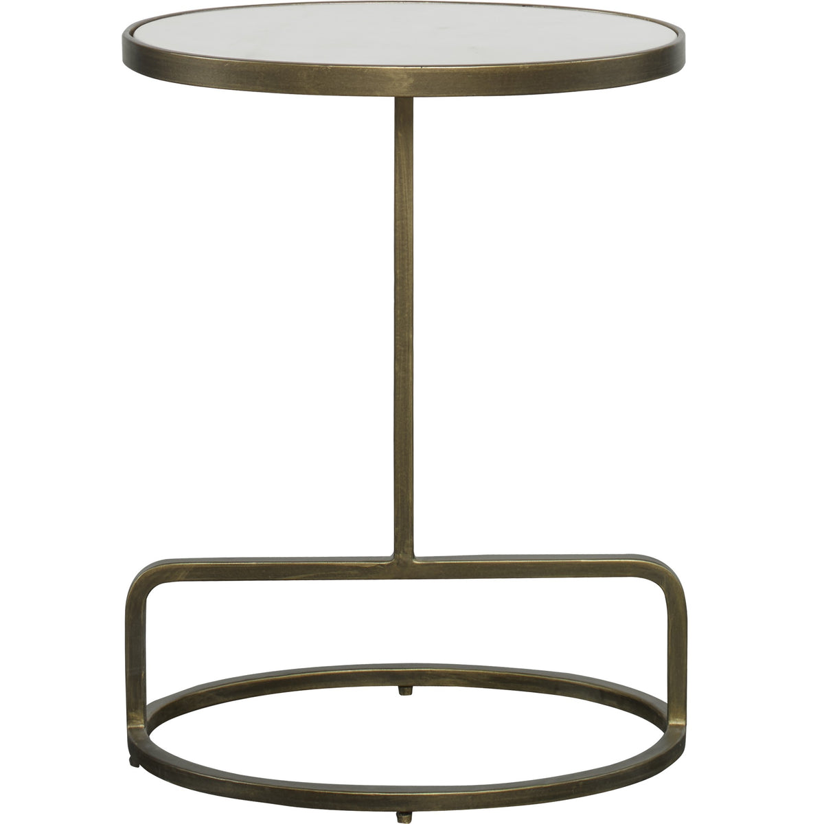 Jessenia White Marble Accent Table