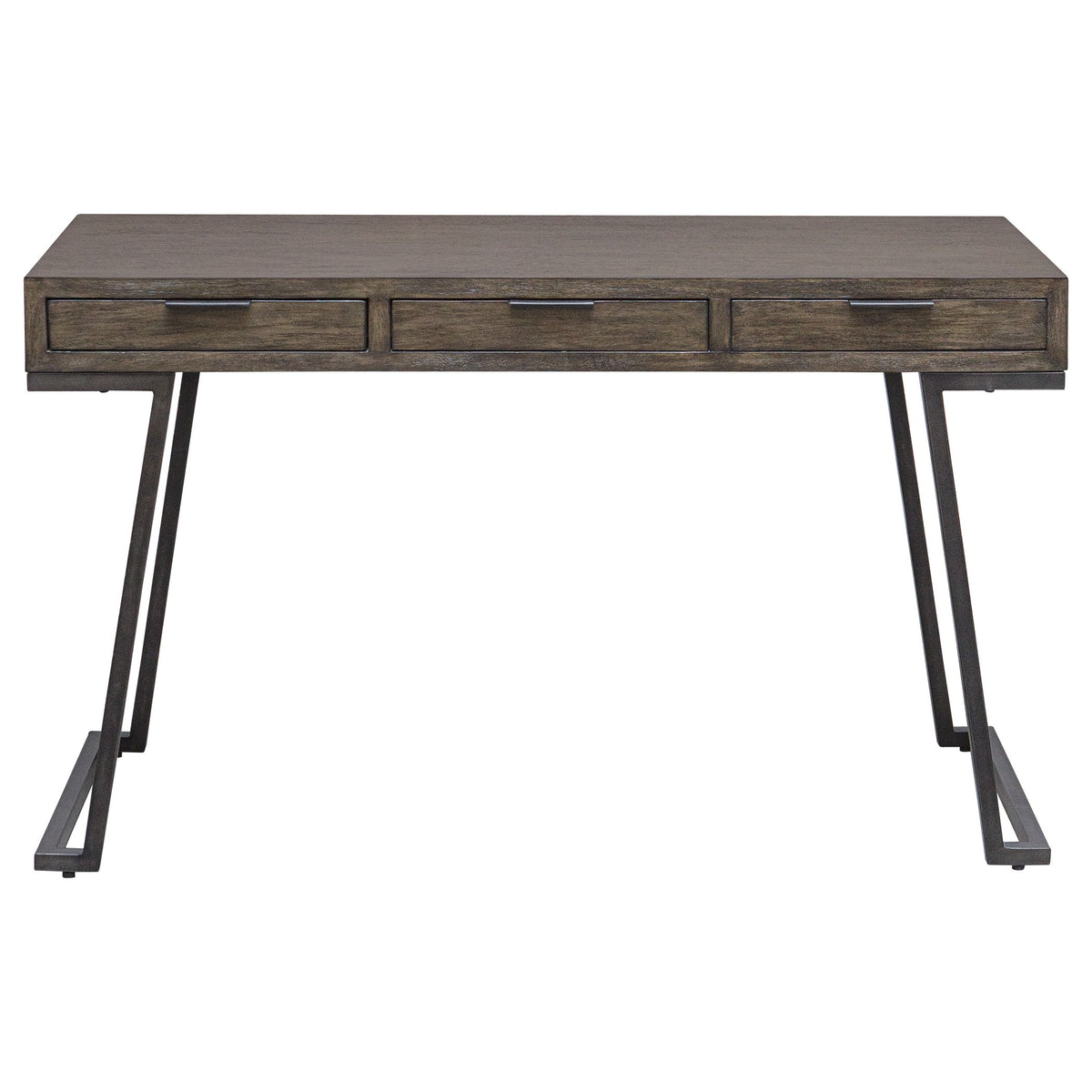 Comrade Mango Wood Desk – Aged Steel Base