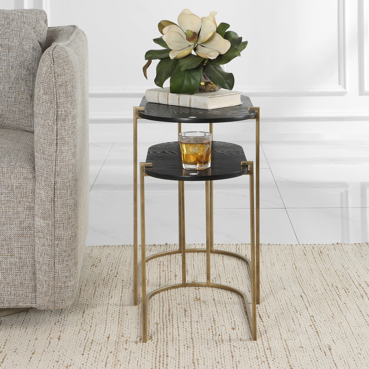Aztec Wood Nesting Tables – Set of 2