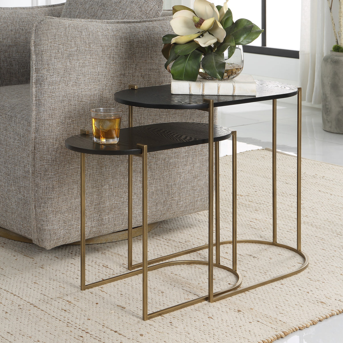 Aztec Wood Nesting Tables – Set of 2