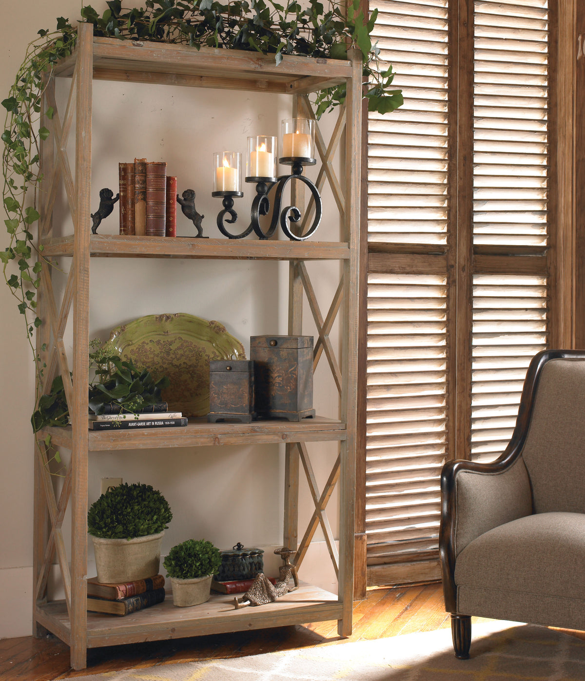Stratford Reclaimed Wood Open Shelving Unit