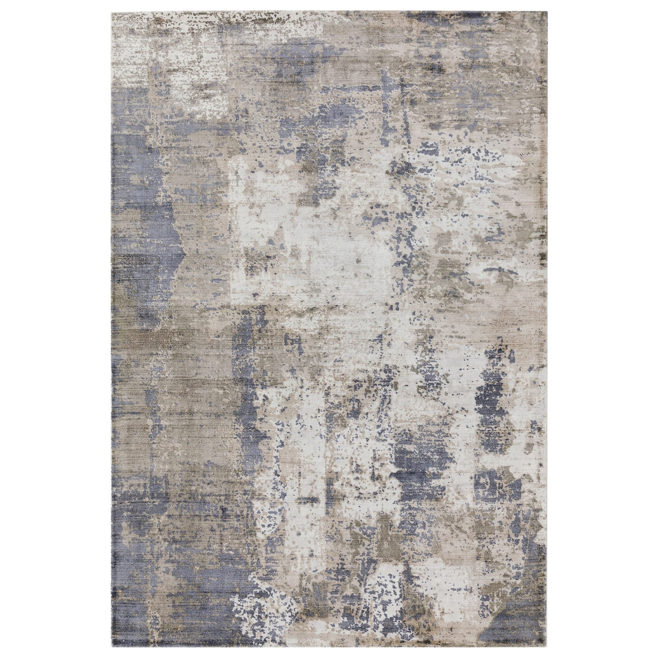 Gatsby Cloud abstract rug in muted off-white viscose, full white-background view