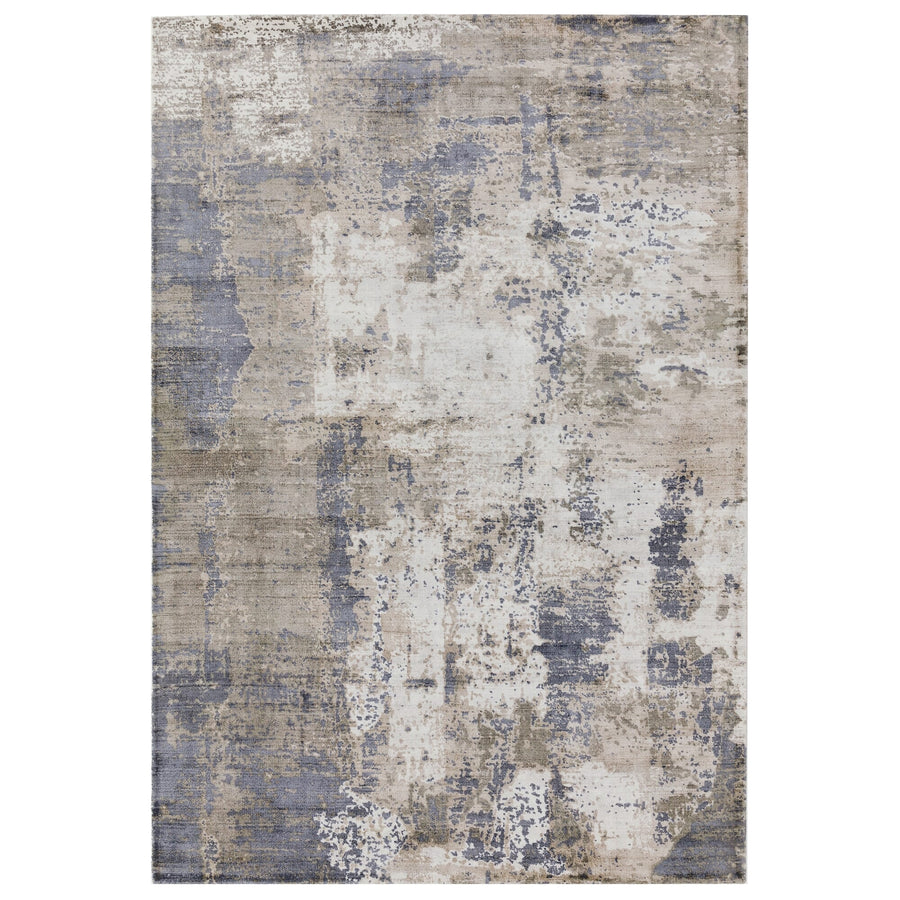 Gatsby Cloud abstract rug in muted off-white viscose, full white-background view