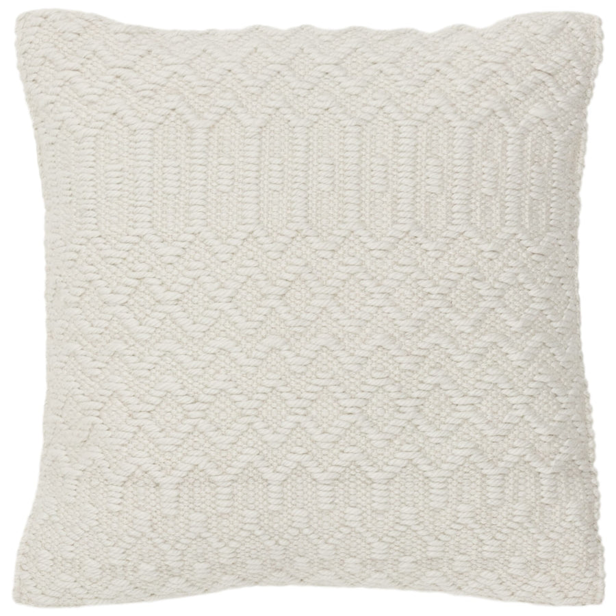 Halsey Natural weatherproof scatter cushion on a white background, 45x45cm