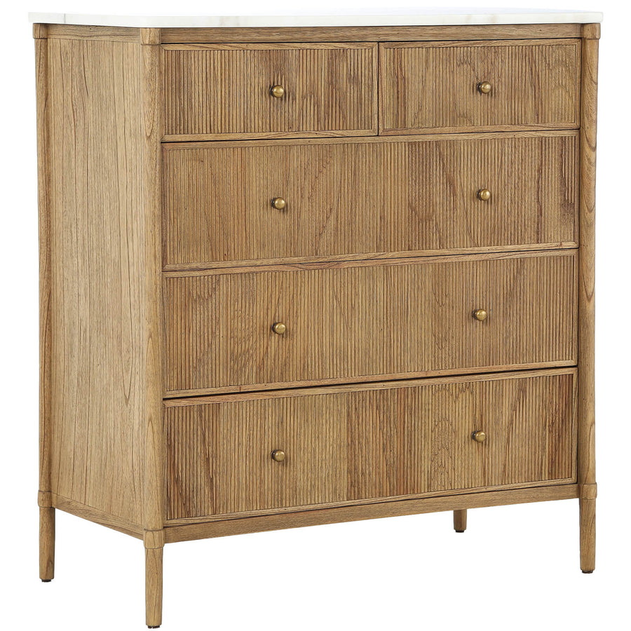 Highgrove 5 Drawer Chest of Drawers with Marble Top