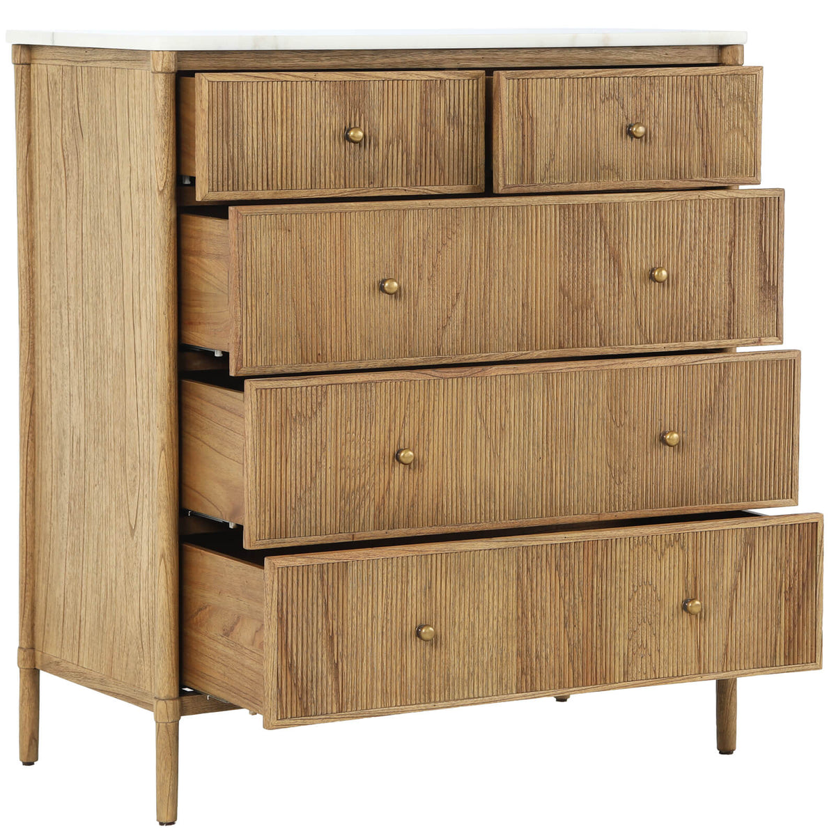 Highgrove 5 Drawer Chest of Drawers with Marble Top