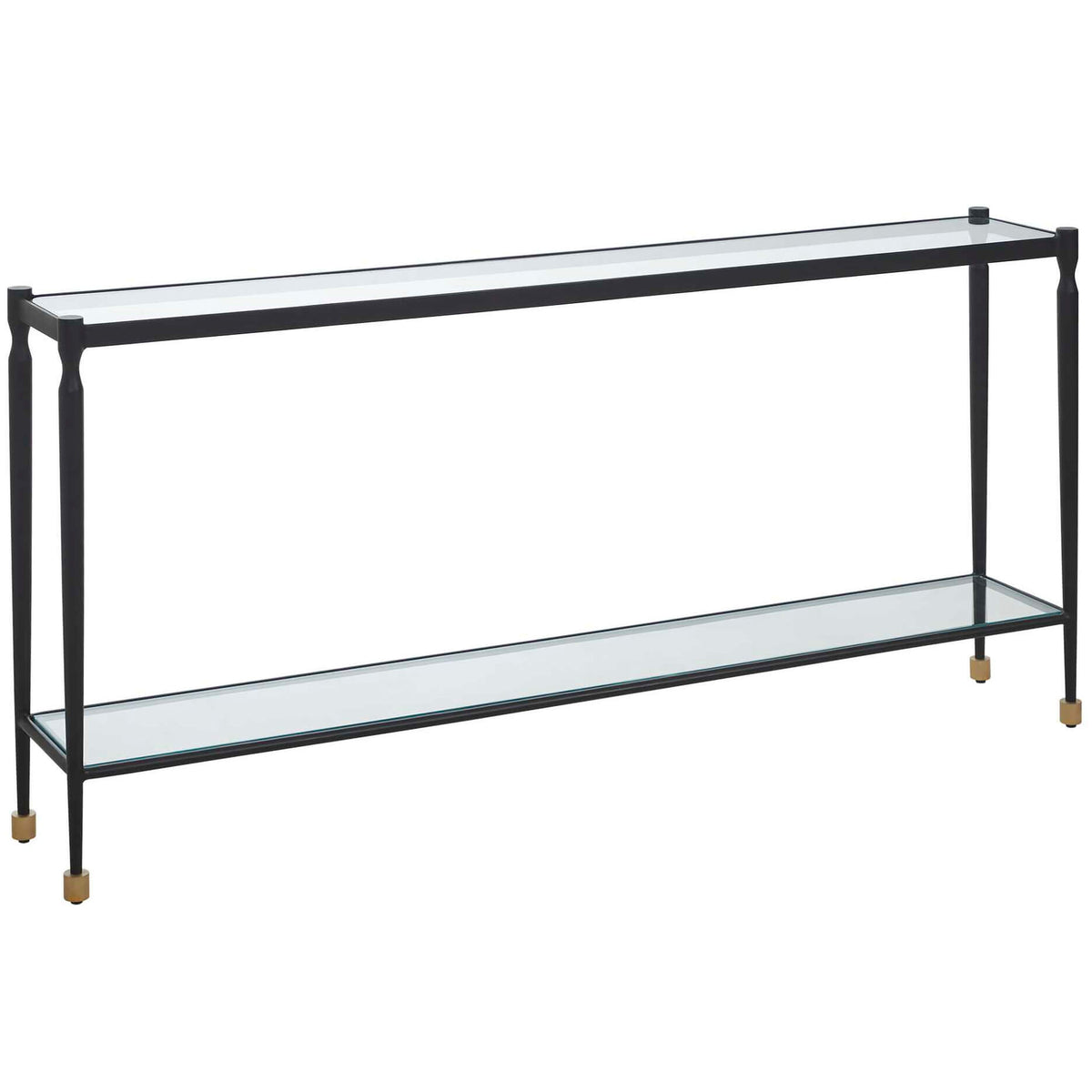 Javana Glass and Iron Console Table
