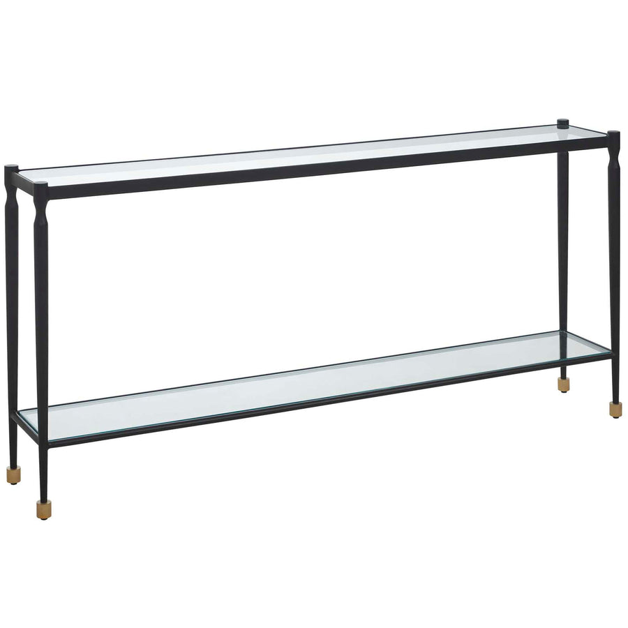 Javana Glass and Iron Console Table