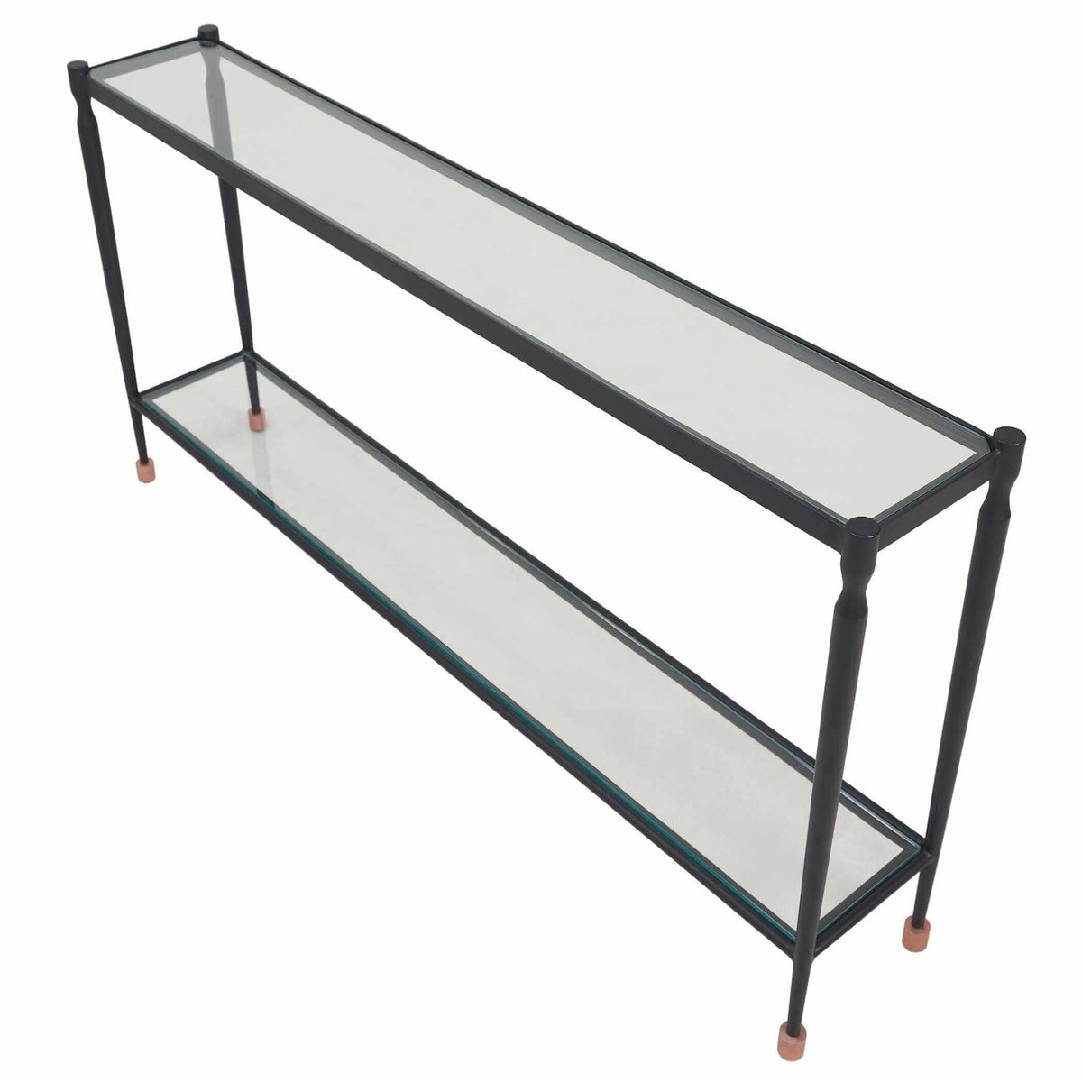 Javana Glass and Iron Console Table
