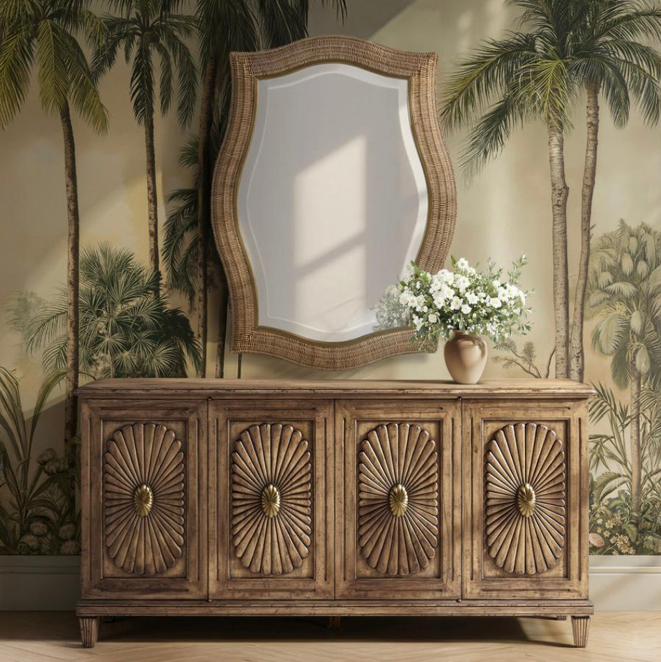 Palm Court Haven Rattan Wall Mirror