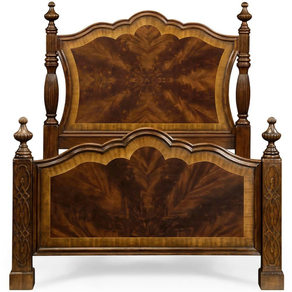 Chippendale Four Poster Bed – Mahogany, UK King