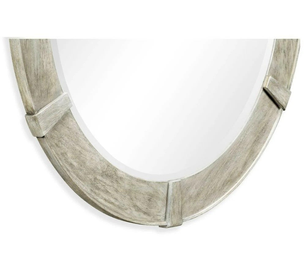 Rustic Grey Round Mirror