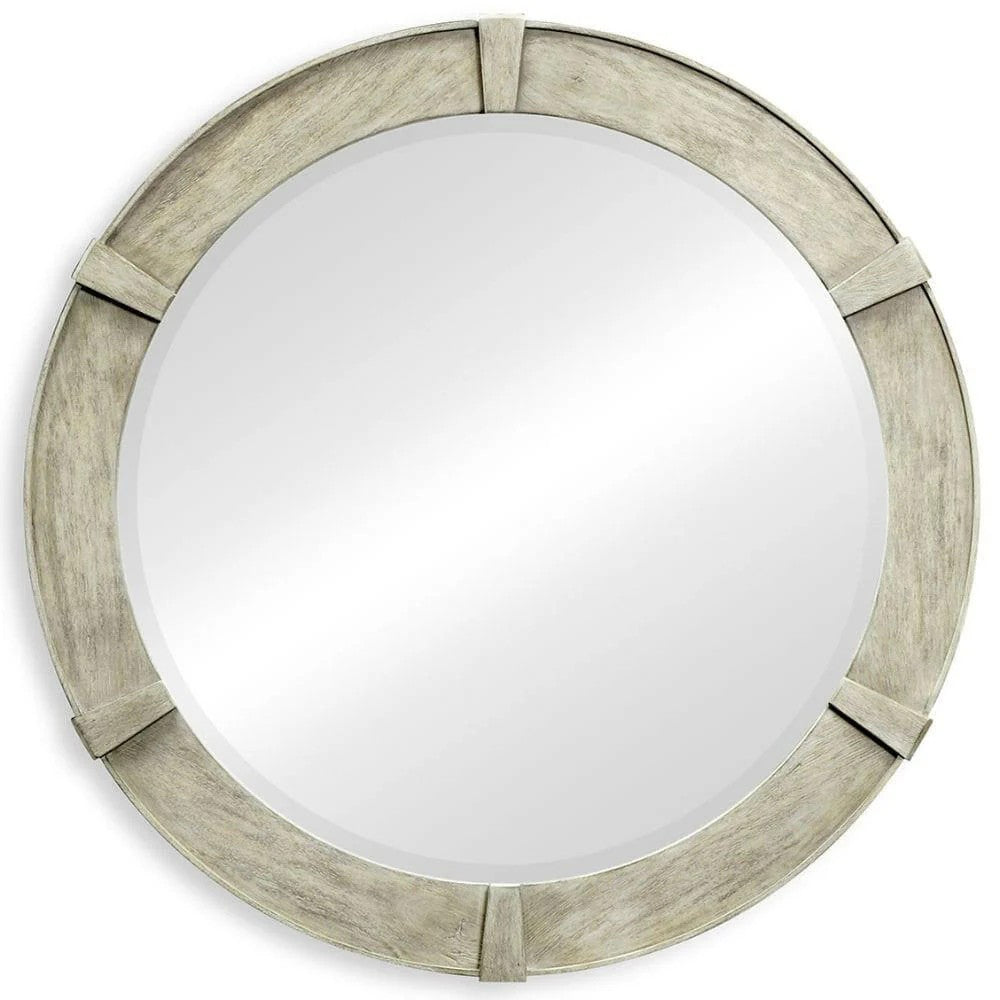 Rustic Grey Round Mirror