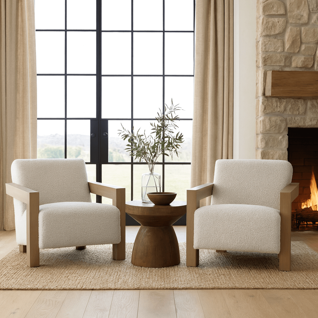 Abbey Accent Chair – Cream Bouclé