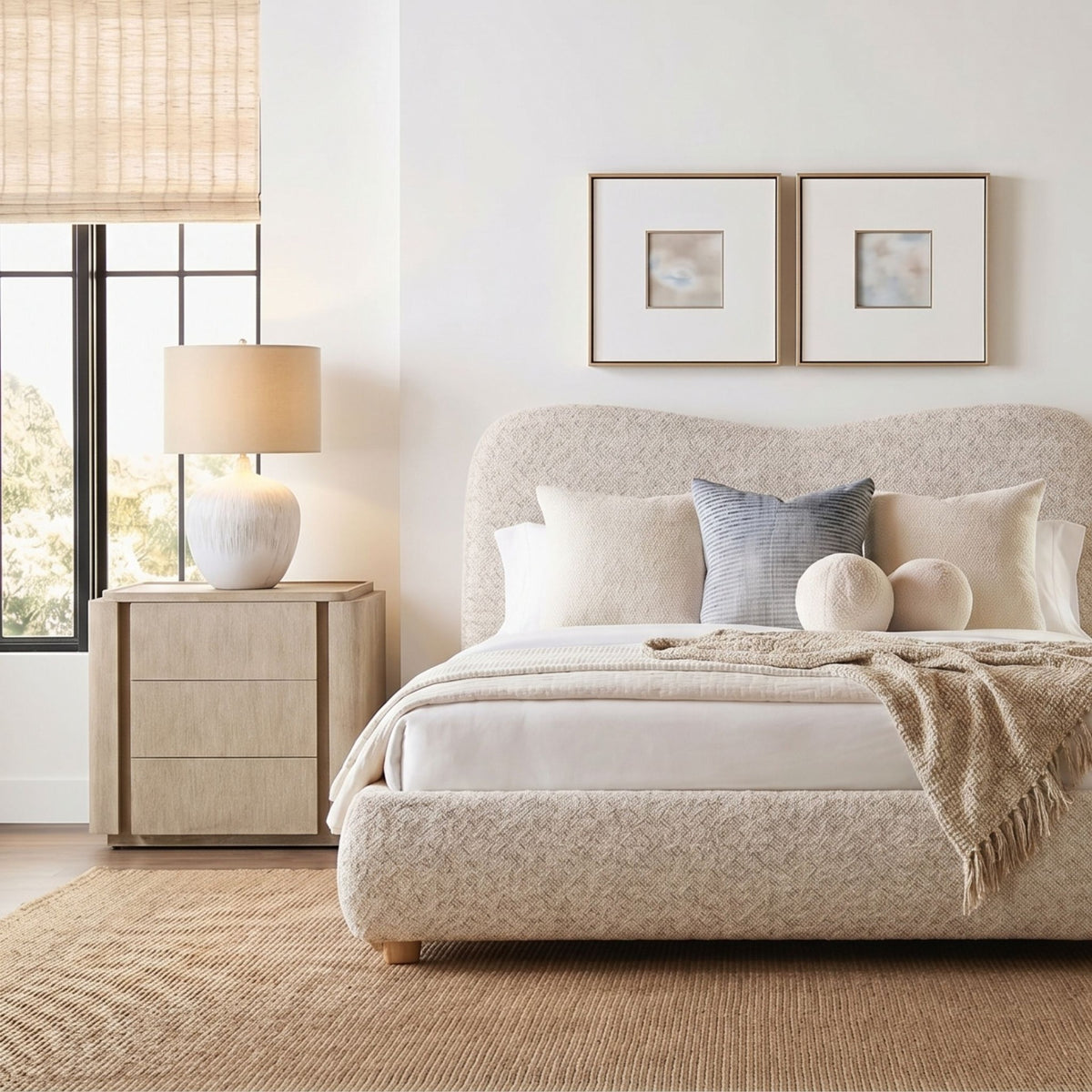 Chadlington Curved Upholstered Bed – Super King