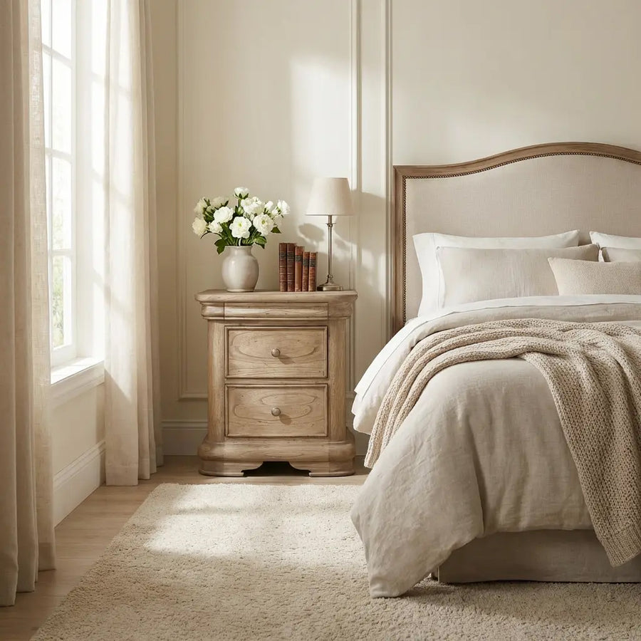 Fulbrook Oak 3 Drawer Bedside Table